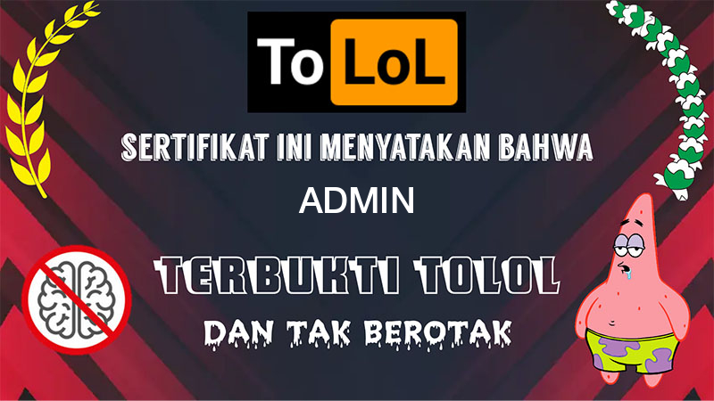 Sertifikat Tolol untuk Admin